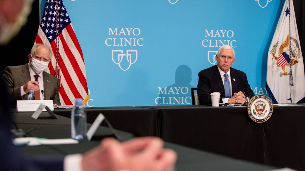 Vice President Pence and Gov. Walz at Mayo Clinic Round table discussion