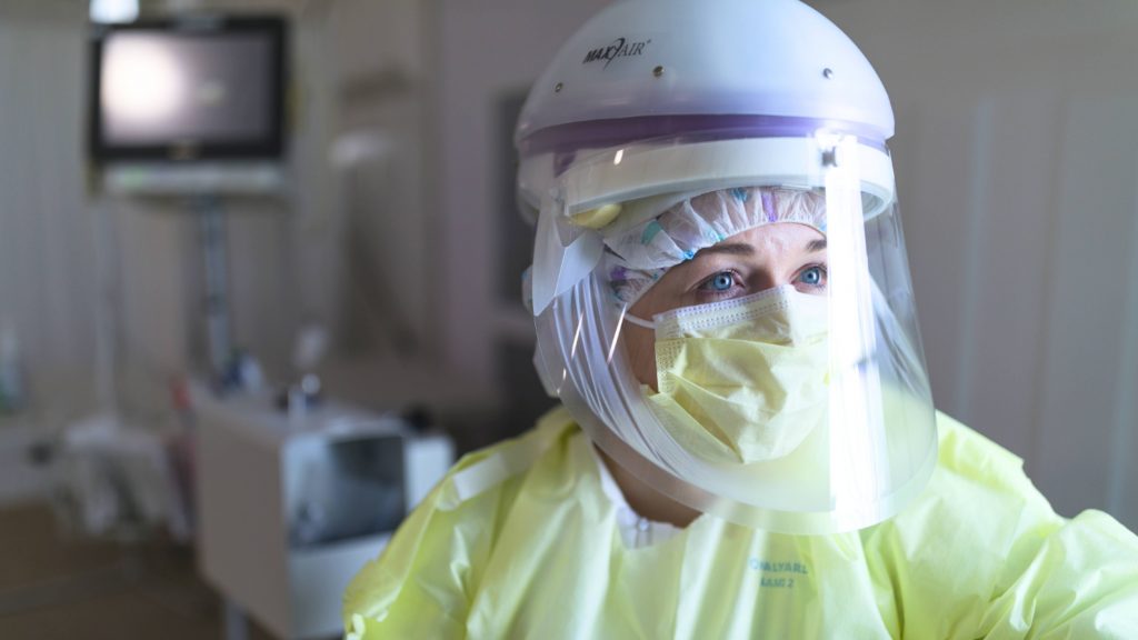 Mayo Clinic Arizona medical staff working in hospital and wearing Personal Protective Equipment PPE