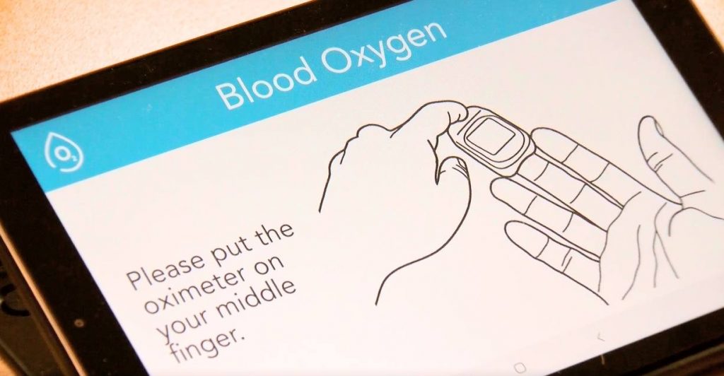 a screen for the monitoring tool that helps patients at home take their vital symptoms