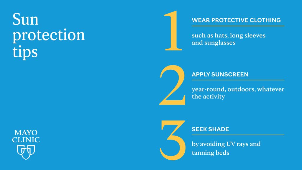 Graphic of sun protection tips