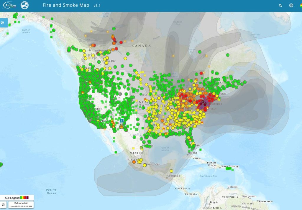 air quality map screenshot from air now.gov