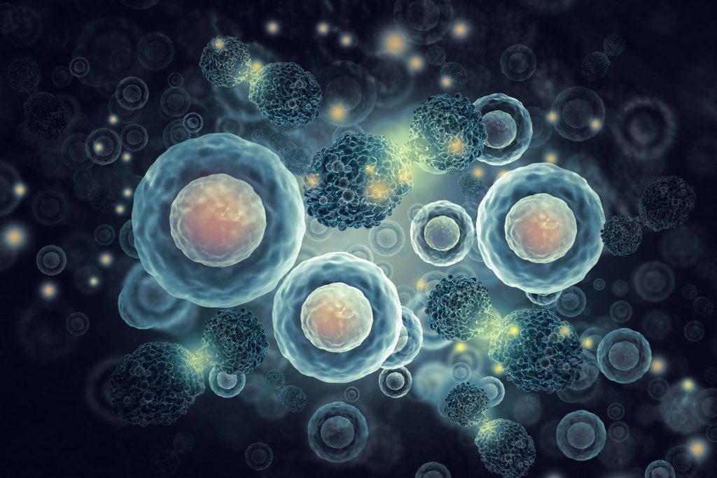 a medical illustration of cancer cells