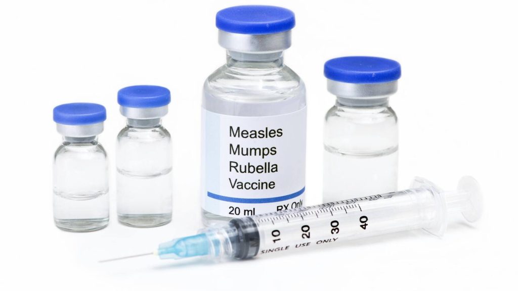 Image of measles, mumps, and rubella vaccine. MMR