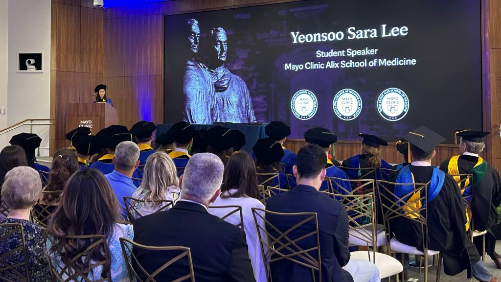 Student speaker, Dr. Yeonsoo Sara Lee FL commencement, graduate 2024