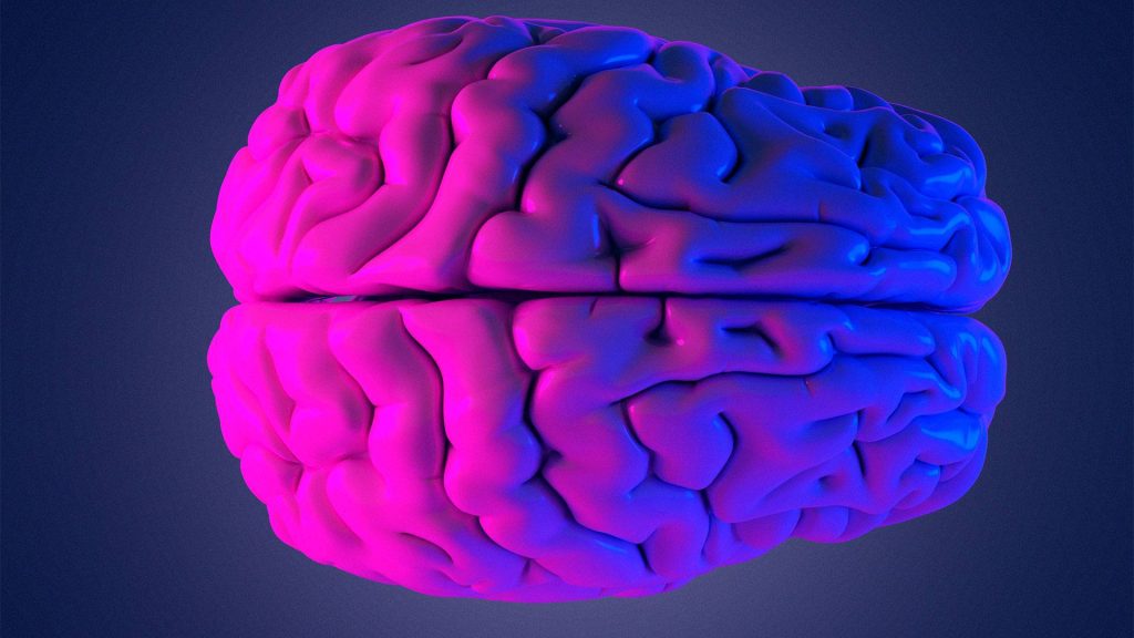 An abstract image of the human brain is shown.