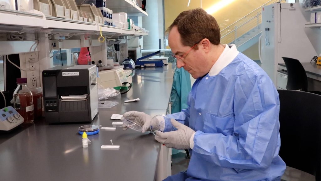 Dr. Thomas Grys in his valley fever lab