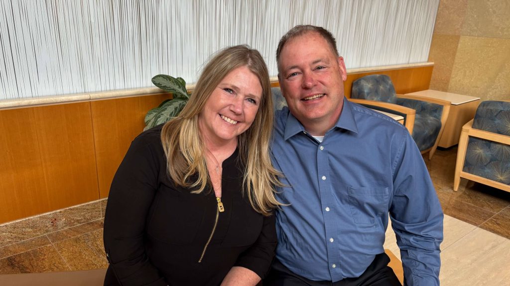Mark Welter, sister Cindy Kendall - Mark volunteered to be a part of the clinical trial in hopes of not having to worry about immunosuppression medication the rest of his life