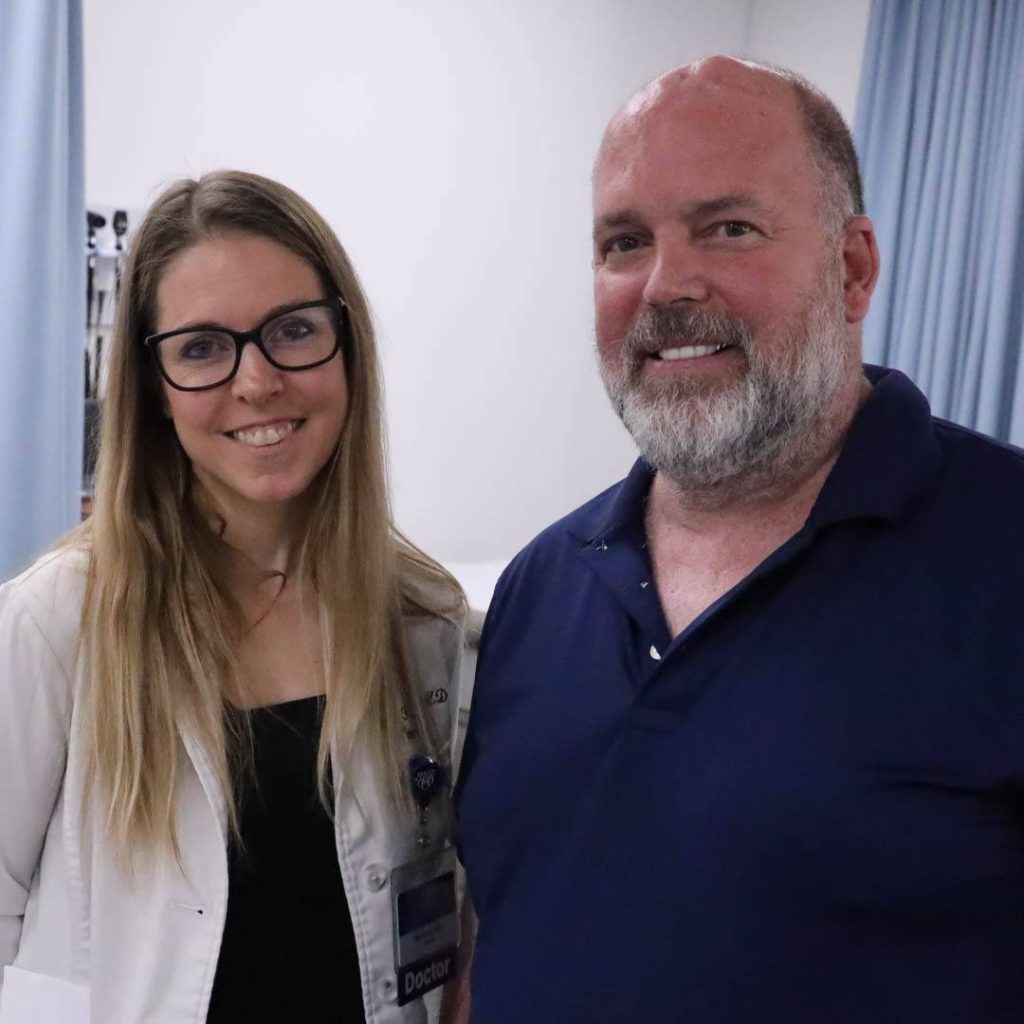 Dr. Marie Grill, Mayo Clinic neurologist, patient Chris Sams who was treated for valley fever in Arizona