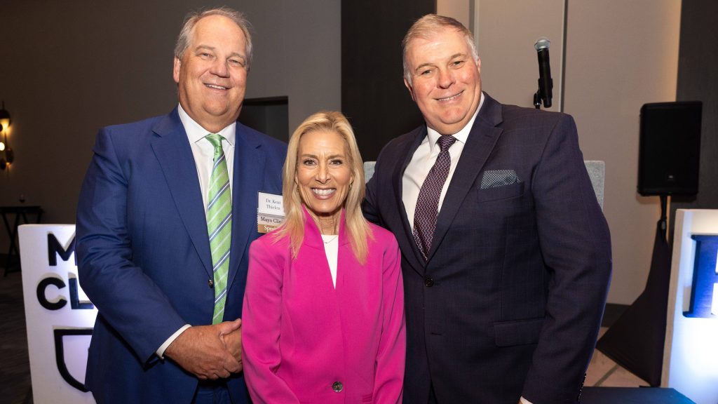 Fom left to right: Dr Kent Thielen, Donna Deegan, Jacksonville mayor, Danny Hughes, President of the Americas for Hilton.
