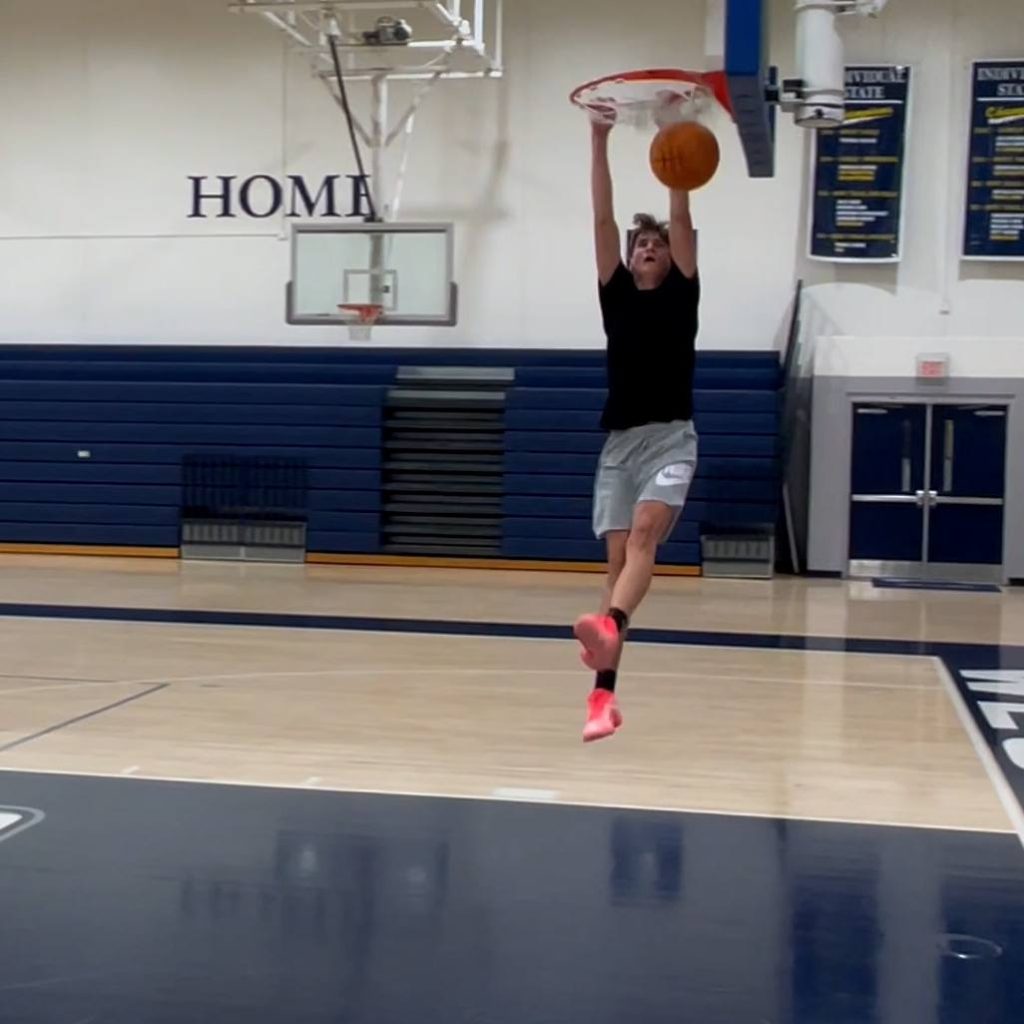 Roman Solheim on the basketball court, Mayo Clinic patient, hoop dreams restored