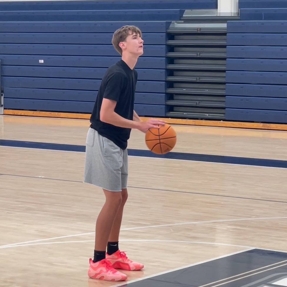 Roman Solheim on the basketball court, Mayo Clinic patient, hoop dreams restored