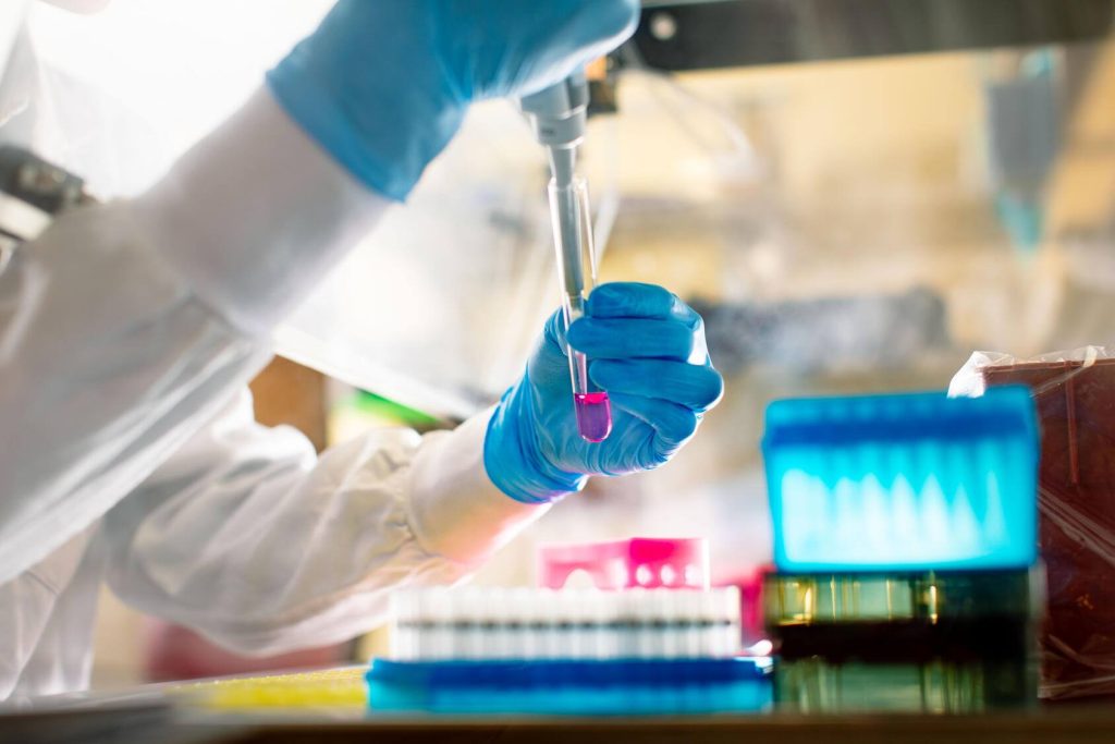 Processing samples using a pipette in a research laboratory