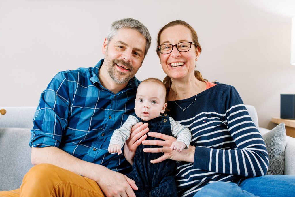 Aude Watrelot and husband Nicolas Delchier with their son Victor