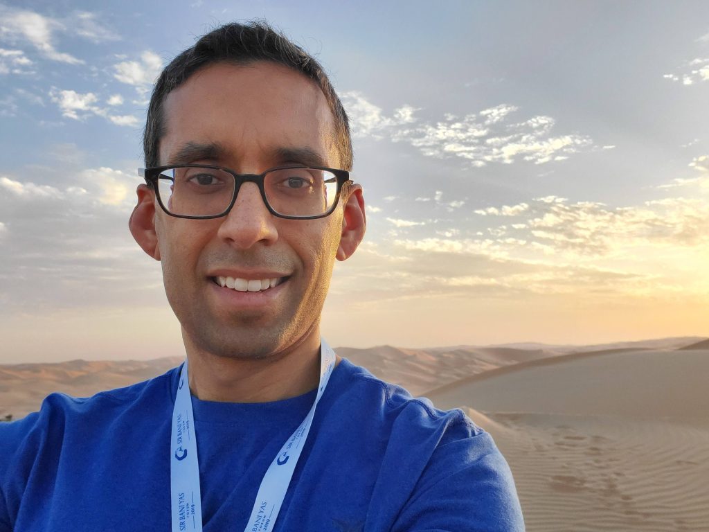 Mike Singh after a long-distance run in the Rub al-Khali (Empty Quarter) desert near the UAE-Saudi Arabia border. For Mike, running is more than exercise — it's part of who he is. 