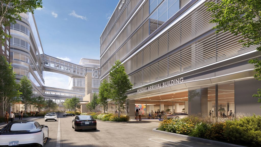 External rendering of the Penske Arrival Building
